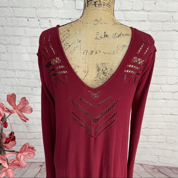 Free People Boho Crochet Cut Out Thermal - Picture 6 of 9